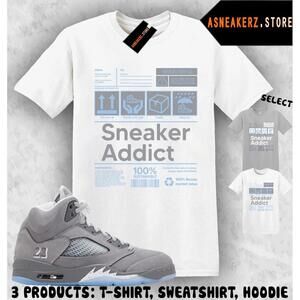 Shirt Match Aj 5 Wolf Grey 2026 Matching Tee Addict T-Shirt